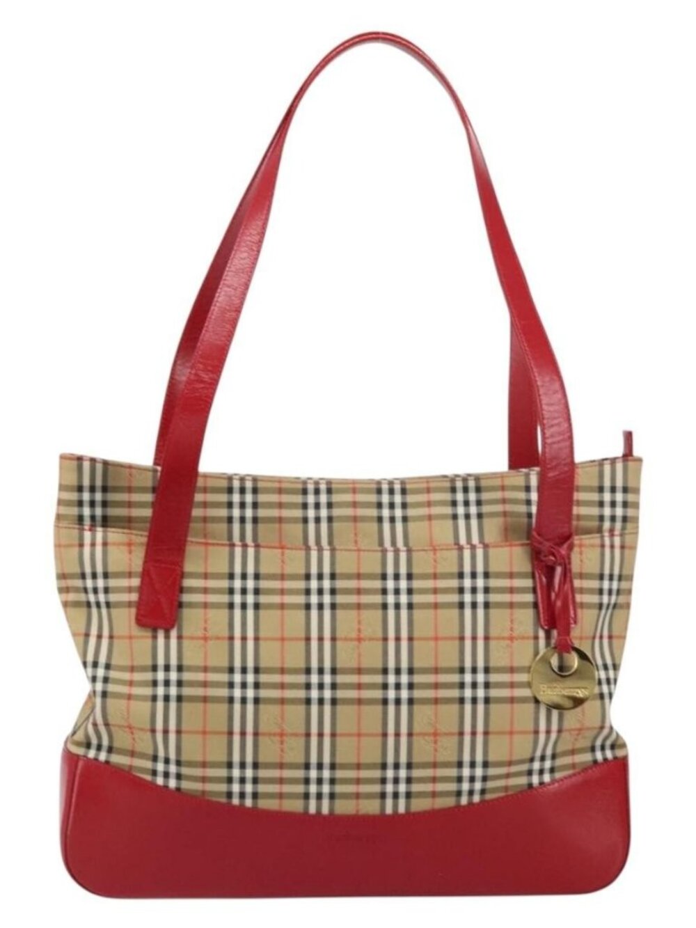 Burberrys Nova Check Tote Bag Canvas Beige Gold Auth 156474 - Picture 2 of 16